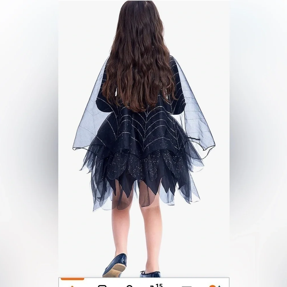 NWT Black Witch Costume for Kids and Women, Classic Black Witch Dress up